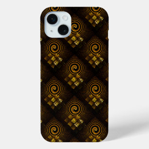 Goud Moderne Boho Elegante Abstracte Kunstpatroon iPhone 15 Mini Hoesje