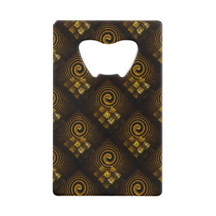 Goud Moderne Boho Elegante Abstracte Kunstpatroon  Creditkaart Flessenopener