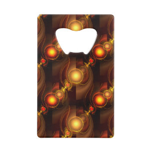 Goud Moderne Boho Elegante Abstracte Kunstpatroon  Creditkaart Flessenopener