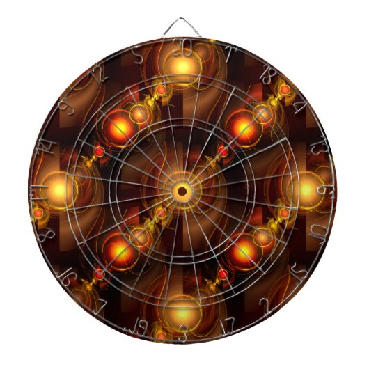 Goud Moderne Boho Elegante Abstracte Kunstpatroon  Dartbord (Voorkant)