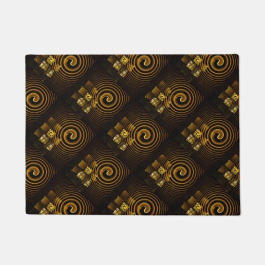 Goud Moderne Boho Elegante Abstracte Kunstpatroon Deurmat (Voorkant)