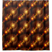 Goud Moderne Boho Elegante Abstracte Kunstpatroon Douchegordijn (Voorkant)