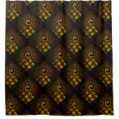 Goud Moderne Boho Elegante Abstracte Kunstpatroon Douchegordijn (Voorkant)
