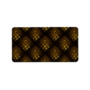 Goud Moderne Boho Elegante Abstracte Kunstpatroon Etiket