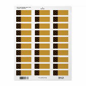 Goud Moderne Boho Elegante Abstracte Kunstpatroon  Etiket (Full Sheet)