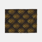 Goud Moderne Boho Elegante Abstracte Kunstpatroon Fleece Deken (Voorkant (Horizontaal))