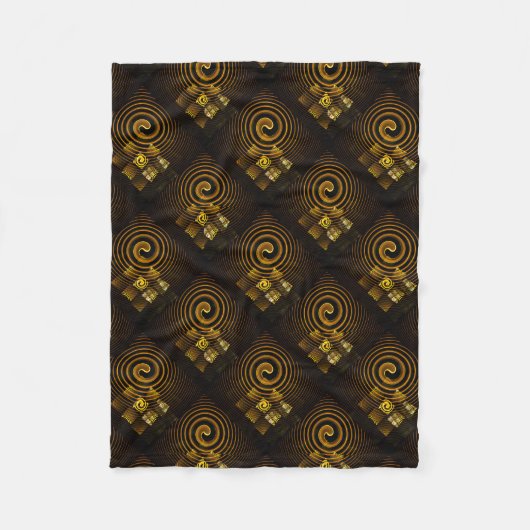 Goud Moderne Boho Elegante Abstracte Kunstpatroon Fleece Deken (Voorkant)