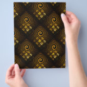 Goud Moderne Boho Elegante Abstracte Kunstpatroon  Flyer (Hand)