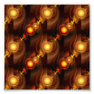 Goud Moderne Boho Elegante Abstracte Kunstpatroon  Foto Afdruk