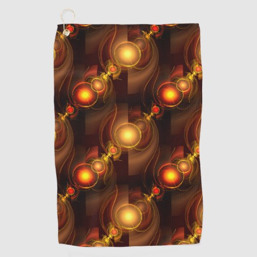 Goud Moderne Boho Elegante Abstracte Kunstpatroon Golfhanddoek (Voorkant)