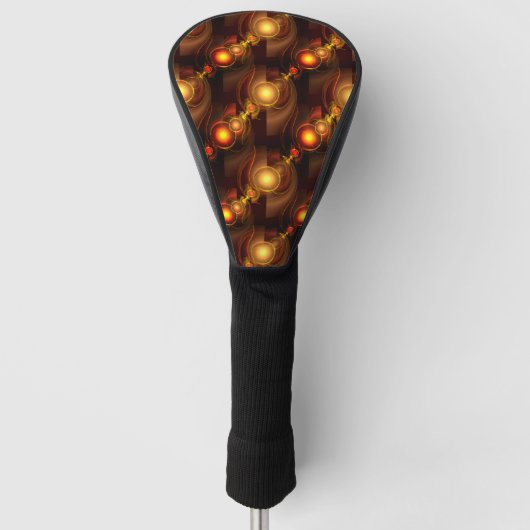 Goud Moderne Boho Elegante Abstracte Kunstpatroon  Golfheadcover (Voorkant)
