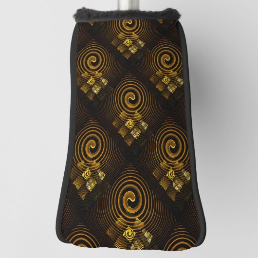 Goud Moderne Boho Elegante Abstracte Kunstpatroon Golfheadcover (Draai 90)