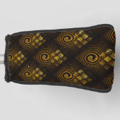 Goud Moderne Boho Elegante Abstracte Kunstpatroon Golfheadcover (Voorkant)
