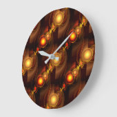 Goud Moderne Boho Elegante Abstracte Kunstpatroon Grote Klok (Hoek)