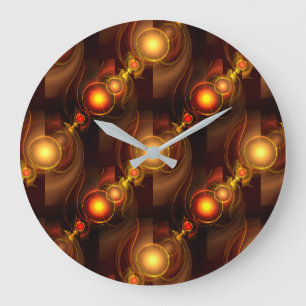 Goud Moderne Boho Elegante Abstracte Kunstpatroon  Grote Klok