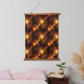 Goud Moderne Boho Elegante Abstracte Kunstpatroon Hangend Wandkleed (Slaapkamer)