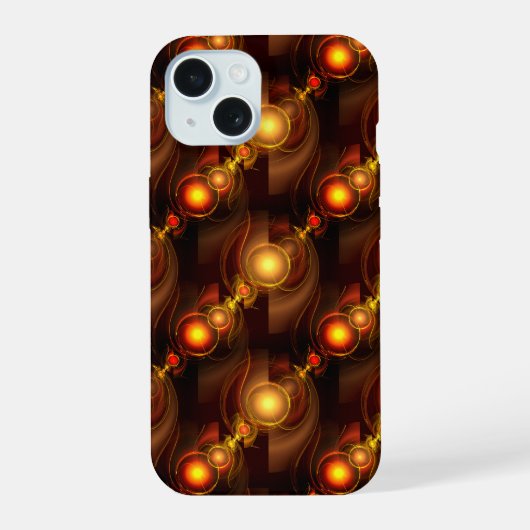 Goud Moderne Boho Elegante Abstracte Kunstpatroon iPhone 15 Case (Achterkant)