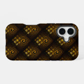 Goud Moderne Boho Elegante Abstracte Kunstpatroon iPhone 16 Hoesje (Achterkant horizontaal)