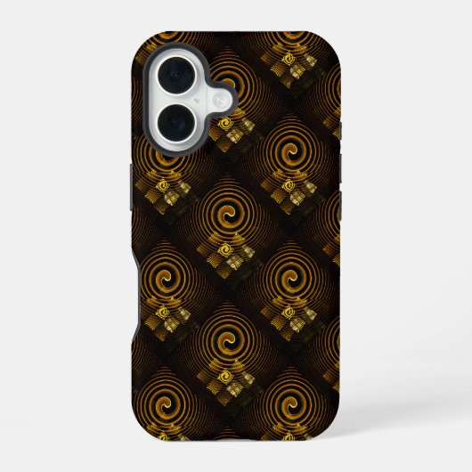 Goud Moderne Boho Elegante Abstracte Kunstpatroon iPhone 16 Hoesje (Achterkant)