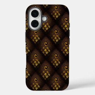 Goud Moderne Boho Elegante Abstracte Kunstpatroon iPhone 16 Hoesje