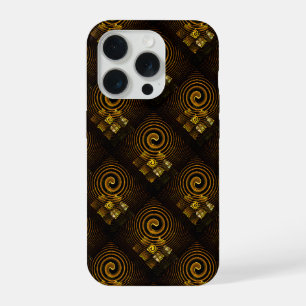 Goud Moderne Boho Elegante Abstracte Kunstpatroon iPhone 15 Pro Case