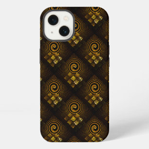 Goud Moderne Boho Elegante Abstracte Kunstpatroon iPhone 13 Hoesje