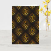 Goud Moderne Boho Elegante Abstracte Kunstpatroon Kaart (Gele Bloem)