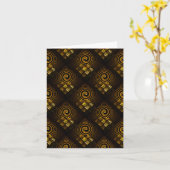 Goud Moderne Boho Elegante Abstracte Kunstpatroon Kaart (Gele Bloem)