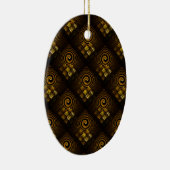 Goud Moderne Boho Elegante Abstracte Kunstpatroon Keramisch Ornament (Rechts)