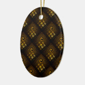 Goud Moderne Boho Elegante Abstracte Kunstpatroon Keramisch Ornament (Links)