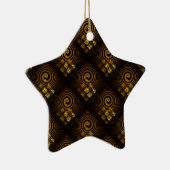 Goud Moderne Boho Elegante Abstracte Kunstpatroon  Keramisch Ornament (Rechts)