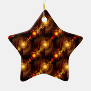 Goud Moderne Boho Elegante Abstracte Kunstpatroon  Keramisch Ornament