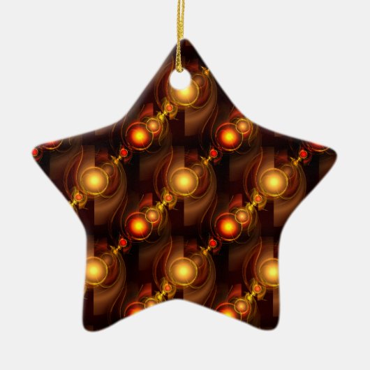 Goud Moderne Boho Elegante Abstracte Kunstpatroon Keramisch Ornament (Voorkant)