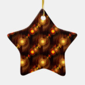 Goud Moderne Boho Elegante Abstracte Kunstpatroon Keramisch Ornament (Achterkant)