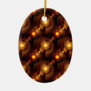 Goud Moderne Boho Elegante Abstracte Kunstpatroon  Keramisch Ornament