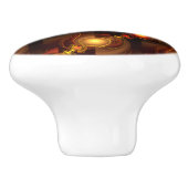 Goud Moderne Boho Elegante Abstracte Kunstpatroon Keramische Knop (Zijkant)