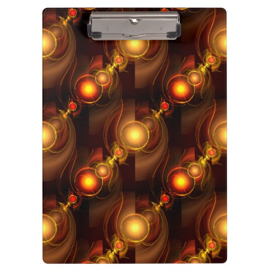 Goud Moderne Boho Elegante Abstracte Kunstpatroon Klembord (Voorkant)