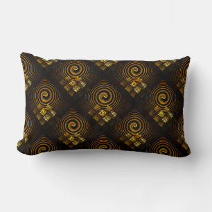 Goud Moderne Boho Elegante Abstracte Kunstpatroon Kussen