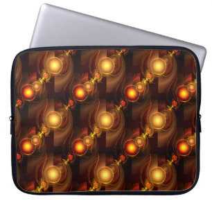 Goud Moderne Boho Elegante Abstracte Kunstpatroon Laptop Sleeve