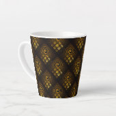 Goud Moderne Boho Elegante Abstracte Kunstpatroon Latte Mok (Linkerhoek)