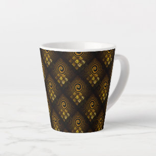 Goud Moderne Boho Elegante Abstracte Kunstpatroon Latte Mok