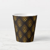 Goud Moderne Boho Elegante Abstracte Kunstpatroon Latte Mok (Voorkant)