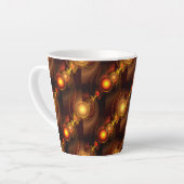 Goud Moderne Boho Elegante Abstracte Kunstpatroon Latte Mok (Linkerhoek)
