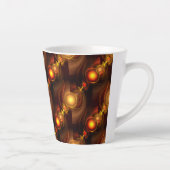 Goud Moderne Boho Elegante Abstracte Kunstpatroon Latte Mok (Rechts)