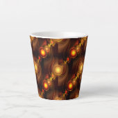 Goud Moderne Boho Elegante Abstracte Kunstpatroon Latte Mok (Voorkant)