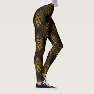 Goud Moderne Boho Elegante Abstracte Kunstpatroon  Leggings