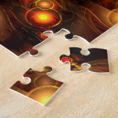 Goud Moderne Boho Elegante Abstracte Kunstpatroon Legpuzzel (Zijkant)