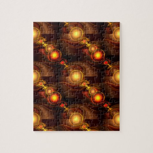Goud Moderne Boho Elegante Abstracte Kunstpatroon Legpuzzel (Verticaal)