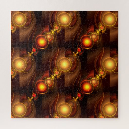 Goud Moderne Boho Elegante Abstracte Kunstpatroon Legpuzzel (Verticaal)