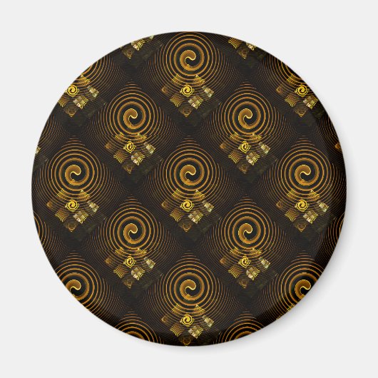 Goud Moderne Boho Elegante Abstracte Kunstpatroon Magneet (Voorkant)